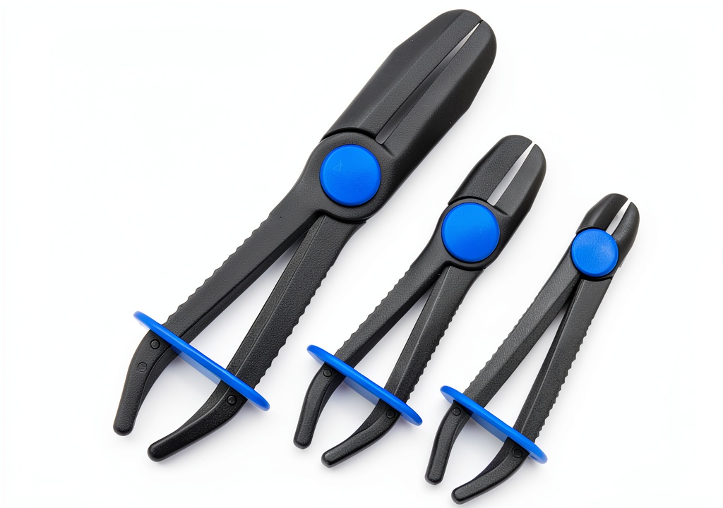 DASBET hose clamp pliers set displayed on a workbench