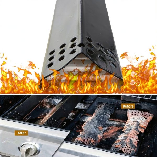 Criditpid Grill Heat Plate Shield, Burner Cover, Flame Tamer for Grill Master 720-0697, 720-0737, Porcelain Steel Gas Grill Replacement Parts for Nexgrill 720-0830H 720-0783E 720-0882A 720-0896B.-5