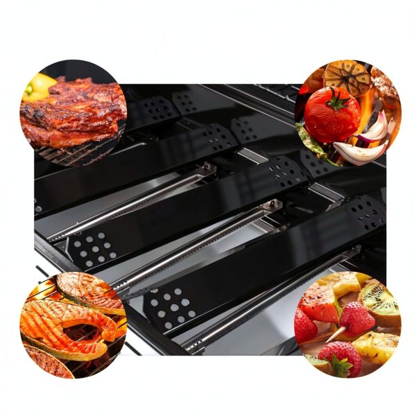 Criditpid Grill Heat Plate Shield, Burner Cover, Flame Tamer for Grill Master 720-0697, 720-0737, Porcelain Steel Gas Grill Replacement Parts for Nexgrill 720-0830H 720-0783E 720-0882A 720-0896B.-6