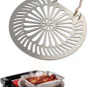 Dreyoo Cooker Plate Grill Attachment, Only Compatible with Mr. Heater MH9BX, Portable Heater Cooking Grate, Warmer Plate Accessory for Heating up Meal, Round Hollow Design, 304 Stainless Steel-0